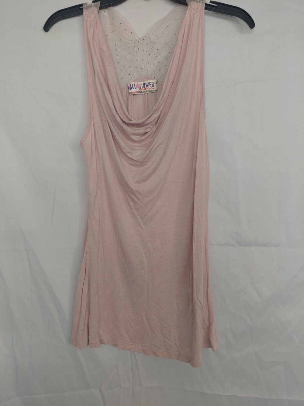 Wallflower Light Pink Draped Cowl Neck Tank
